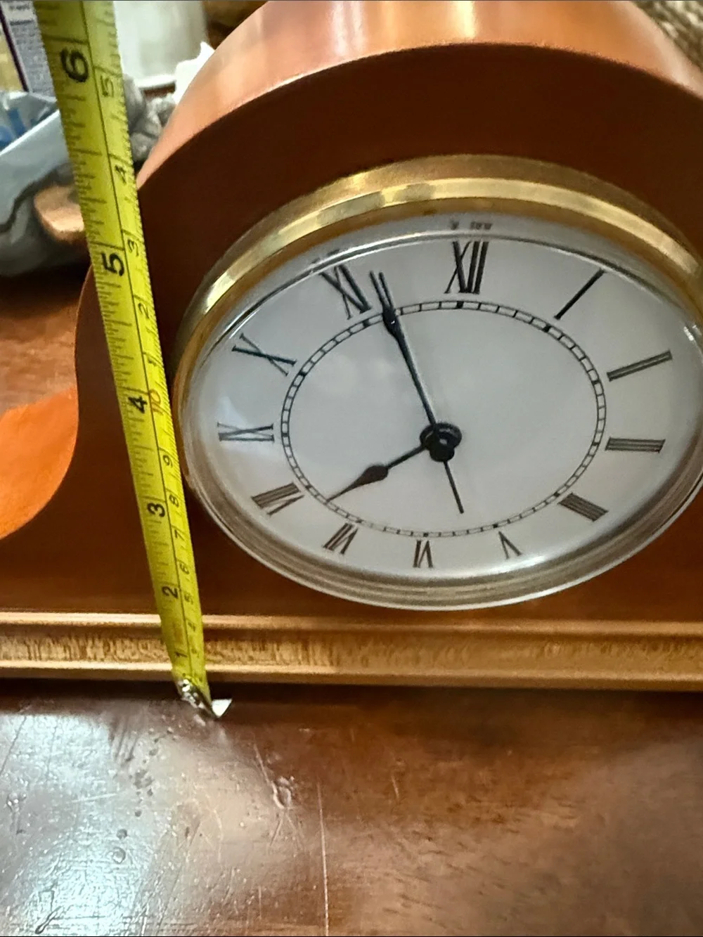 Timeless Wooden Mantel Clock in Brown with Gold Accents - Vintage GE